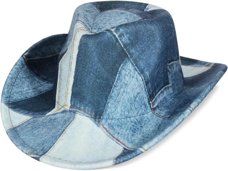 Denim Patchwork Cowboy Hat_best_review_1753135729