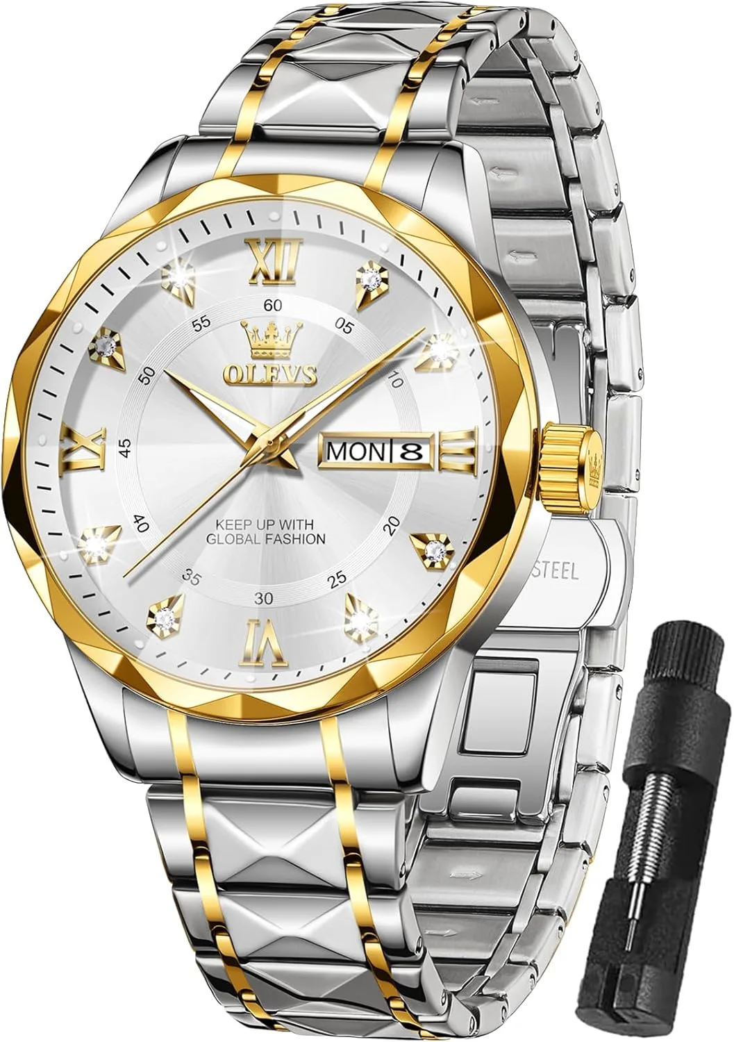 OLEVS luxury men's watch two tone_best_review_1752891547